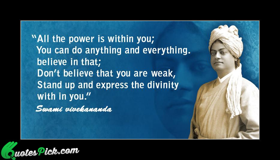 Power Is Within You Quote by Vivekananda